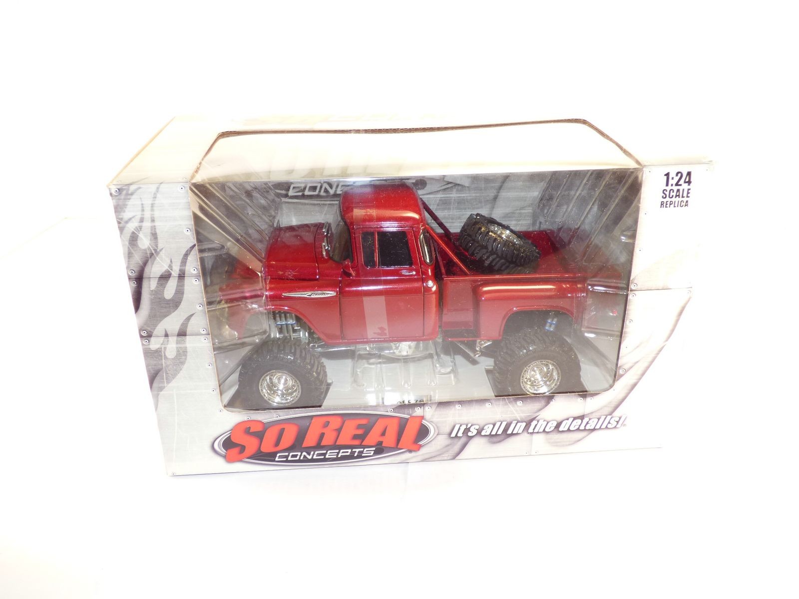 CHEVY 3100 pick up 4x4 surélevé rouge Candy 1/24 OFF ROAD | eBay