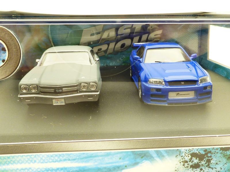 Coffret CHEVROLET CHEVELLE SS + NISSAN SKYLINE GTR Film FAST AND FURIOUS 2 1/43 - Foto 2 di 7