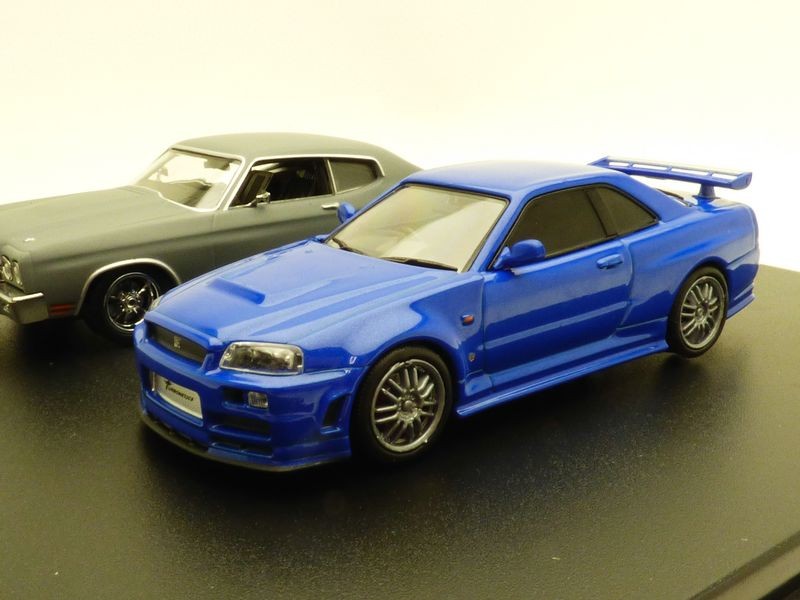 Coffret CHEVROLET CHEVELLE SS + NISSAN SKYLINE GTR Film FAST AND FURIOUS 2 1/43 - Foto 6 di 7