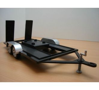 REMORQUE PLATEAU PORTE AUTO 1/18 MOTORMAX 76009 DIECAST TRAILER