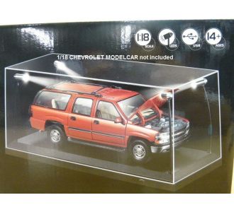 BOITE VITRINE SHOW CASE AVEC LAMPES A LED BLANCHES 1/18 PLEXIGLAS DIORAMA 1/18 TRIPLE 9 T9-189910