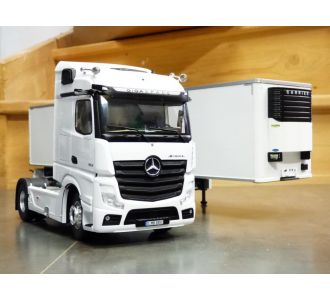 Camion MERCEDES ACTROS L blanc 2023 Solido S2400203 et remorque frigo 1-24 S2400501 3663506029523 semi remorque