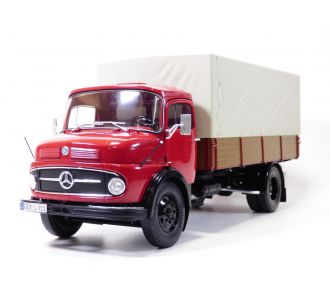 Camion MERCEDES L911 plateau baché rouge 1/18