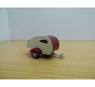 MINI CARAVANE BORDEAUX ET BLANC REMORQUE ANNES 60 1/43 CARARAMA 251ND