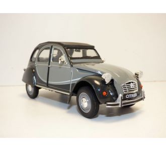 CITROEN 2CV CHARLESTON GRIS CORMORAN 1/24 Welly 24009 GREY AND BLACK FRENCH MODELCAR POPULAR FRENCH CAR MINIATURE AUTO COCHE MINIATURA MODELLBAU MODELAUTO FRANCE