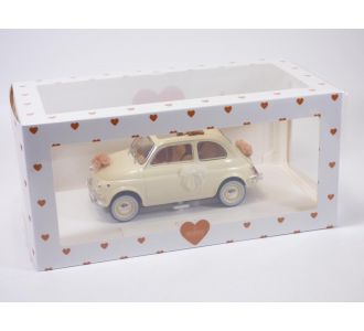 Fiat 500 L Rouge 1968 avec sapin de Noël sur la galerie 1/18 Norev 187779 500l 3551091877790