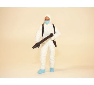 FIGURINE COMBINAISON COVID HAZMAT CREW 1/18 AMERICAN DIORAMA AD-76267 686162762675 DESINFECTION LABORANTIN