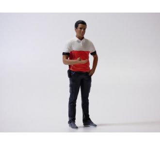 Figurine RACE CREW 2 mécanicien avec tablette 1/18 American Diorama 19003 685457102561 F1 rallye accessoire diorama