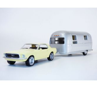 FORD MUSTANG jaune 1968 + caravane AIRSTREAM 1/43 Norev 270581 3551092705818 B0CB64QQJG