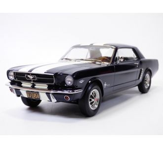 FORD MUSTANG coupé 1966 bleu Nightmist & bandes blanches 1/18 Norev 182805 3551091828051 B0GBZ2QZ37