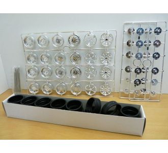 SET de 24 JANTES D40mm Tuning CHROMEES 1/18 WHEELS 2004chr BBS