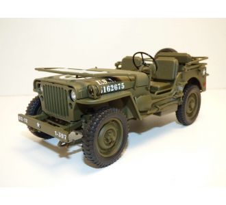 JEEP WILLYS US ARMY WW2 1/18 WELLY 18036 WILLY'S MINIATURE DE COLLECTION SECONDE GUERRE MONDIALE