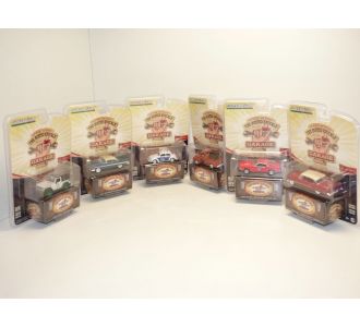 SET DE 6x VOITURES AMERICAINES BUSTED GARAGE SERIE 1 1/64 VOLKSWAGEN COCCINELLE 1967 FORD MUSTANG BOSS 429 1969 DEPANNEUSE FORD F100 TOW TRUCK 1956 PLYMOUTH BELVEDERE CADILLAC FLEETWOOD SERIES 60 GREENLIGHT 39010 819725027601
