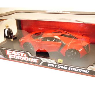LYKAN HYPERSPORT 2014 FILM FAST AND FURIOUS 7 AVEC FIGURINE DOM ET LUMIERES 1/18 JADA 31140 MOVIE CAR VOITURE DE FILM 801310311400 B08PDS1CLT
