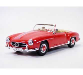 MERCEDES 190SL cabriolet rouge ouvert 1/18 1955 Welly 19841c Red Rot Rosso Rojo Convertible 4045591012977