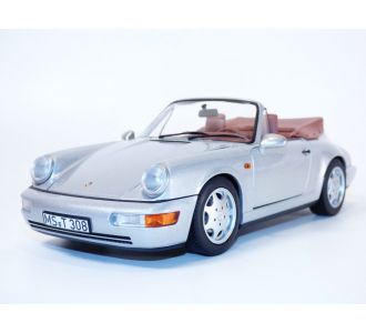 PORSCHE 911 - 964 CARRERA 2 cabriolet gris métallisé 1/18 1990 Norev 187330 3551091873303