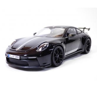 PORSCHE 911 - 992 GT3 noir & bandes DESIGN 1/18 Maisto 36458BKS 0090159067474 B0BYJDQV2Z