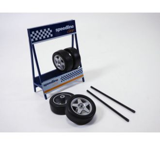 Set de 4 JANTES SPEEDLINE Corse 5 batons & rack de rangement 1/18 IXO 18SET007W 4895102335718 B0B4BR525W