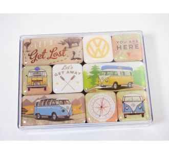 Set de 9 MAGNETS de frigo VOLKSWAGEN Lets' get lost