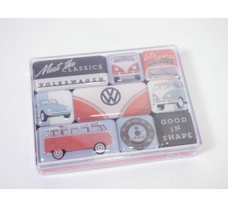 Set de 9 MAGNETS de frigo VOLKSWAGEN Meet the classics