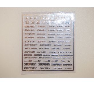 Sticker métal relief logo HONDA - HONDA - CIVIC - City - Odyssey - Accord - CR-Z - Hybrid - S2000 - type - S - tepwgn 1/43 1/24 1/18 ZOOMON ZD031