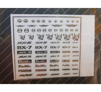 Sticker métal relief logo MAZDA RX8 RX7 MX5 roadster MPS 1/43 1/24 1/18 ZOOMON ZD028