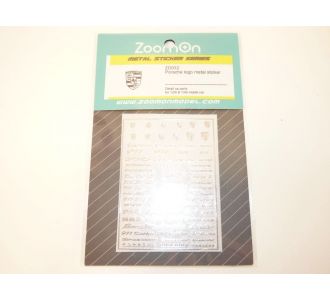 Sticker métal relief logo PORSCHE - Carrera - Turbo S - 718 Boxster - 718 Cayman - 918 Spyder - 911 GT2 - 944 - 968 - Boxster - 911 Turbo - Speedster - 1/43 1/24 1/18 ZOOMON ZD032