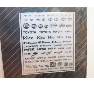 Sticker métal relief logo TOYOTA - T317 - Vitz - FJ cruiser - CHASER - MR2 - MR-S - Celica - Echo - 1/43 1/24 1/18 ZOOMON ZD045