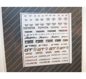 Sticker métal relief logo TOYOTA - TOYOTA - Trueno - Levin - Supra - TRD - GT - YARIS - Corolla - Hiace 1/43 1/24 1/18 ZOOMON ZD026