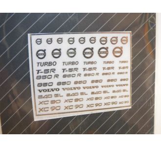 Sticker métal relief logo VOLVO Turbo t5-R 850 240 GL XC90 1/43 1/24 1/18 ZOOMON ZD016