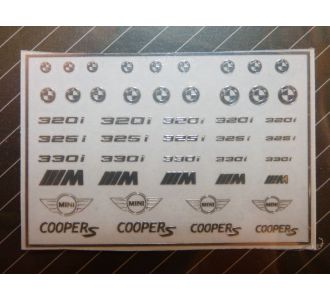 Sticker métal logo BMW - Mini COOPER 1/43 1/24 1/18 320i 325i 330i ///M COOPER S ZOOMON ZD024