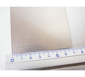 Sticker Métal Relief plaque aluminium strié 70x70mm 1/43 1/24 1/18 Zoomon Zd027