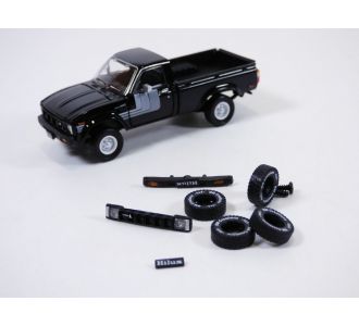 TOYOTA HILUX pick up noir 1980 & pneus BF Goodrich 1/64 BM CREATIONS 64B0227 0633690419755