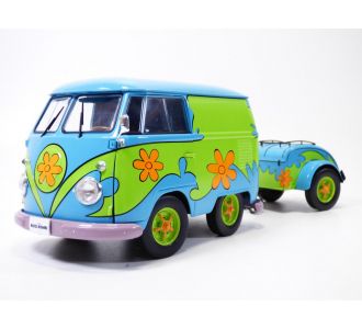 VOLKSWAGEN Combi T1 raccourci + remorque Mystery machine Van Scoobidou 1/18 1950 Solido S1810904 3663506042065 VW kombi & trailer