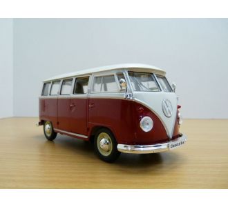 VW COMBI T1 BUS SAMBA rouge Kombi Volkswagen 1/24 WELLY 22095 red