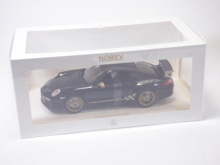 PORSCHE 911 - 997 GT3RS noir & or blanc 1/18 2010 Norev 187563