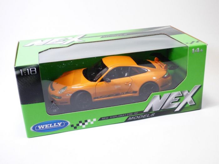 Porsche 911 - 997 Gt3 Rs Orange Et Bandes Noires 1/18 2008 Welly