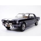 FORD MUSTANG coupé 1966 bleu Nightmist & bandes blanches 1/18