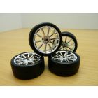 Set de 4 jantes SHELBY / SNAKE chrome 1/18 Mustang