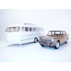 PEUGEOT 404 marron + caravane HENON 1/18