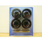 SET DE 4 JANTES TUNING NOIRES D34 mm + PNEUS 1/18 n°34 M3