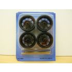 SET DE 4 JANTES TUNING NOIRES D34 mm + PNEUS 1/18 - 1/24 n°36