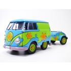 VOLKSWAGEN COMBI T1 raccourci + remorque Mystery machine 1/18 van VW