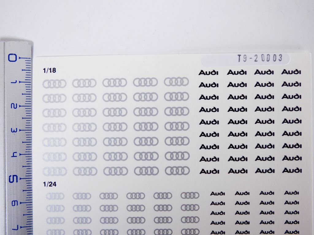 DECALCOMANIES réparation miniatures AUDI 1/18 1/24 1/43 1/64 Transfer - Picture 2 of 5