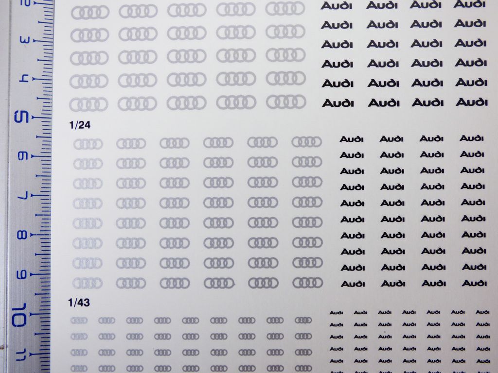 DECALCOMANIES réparation miniatures AUDI 1/18 1/24 1/43 1/64 Transfer - Picture 3 of 5