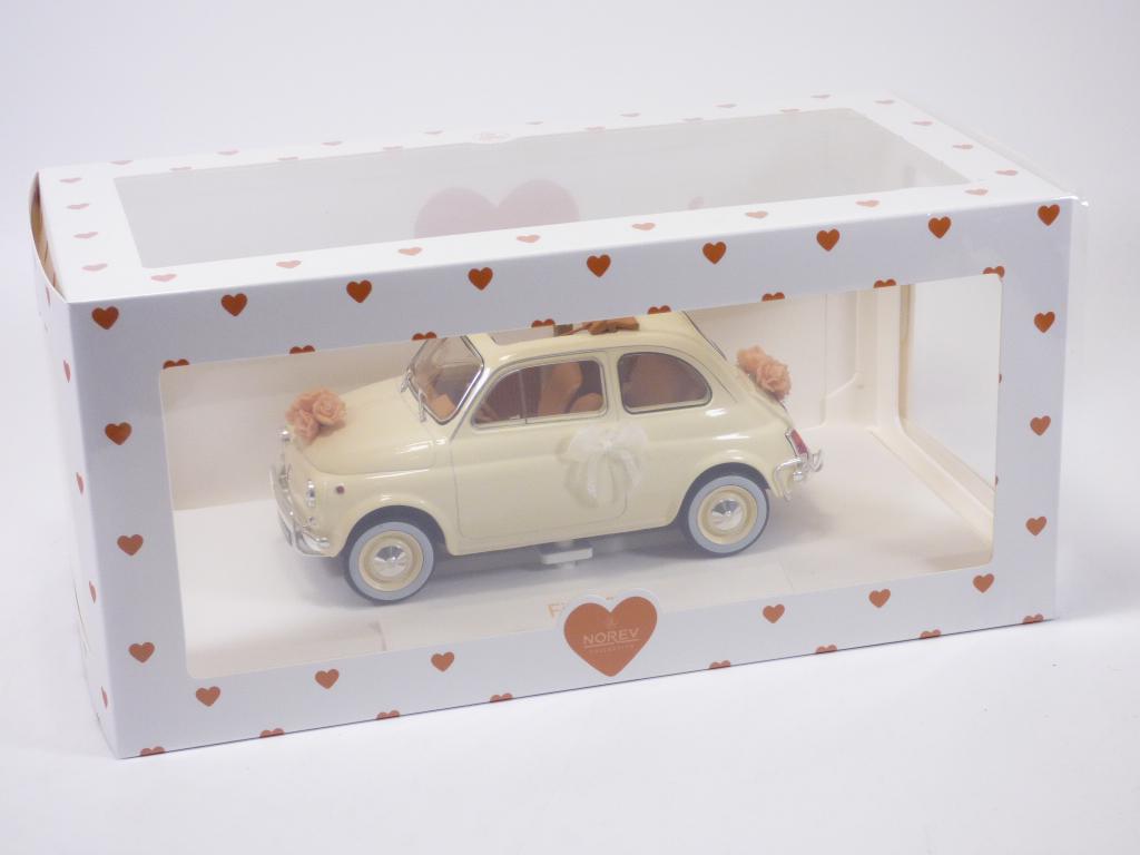 Fiat 500L 1968 Beige Cadeau De Mariage 1/18 Just Married Wedding Gift-image