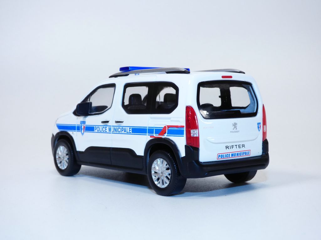 PEUGEOT RIFTER 2019 Police Municipale stripping blue & jaune NOREV 1/43 - 479068 - La Boutique D