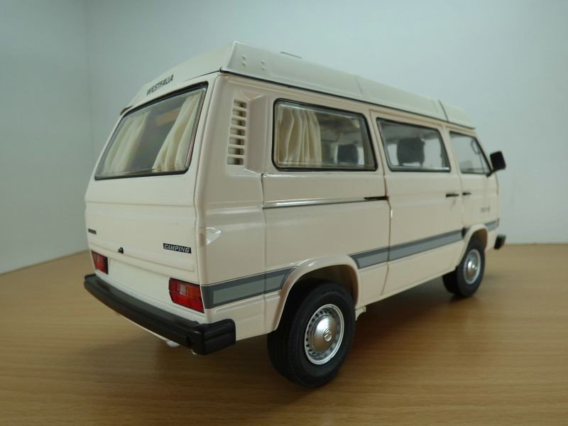volkswagen transporter t3 cing car westfalia beige 1 18 volkswagen transporter t3 cing car westfalia beige 1 18