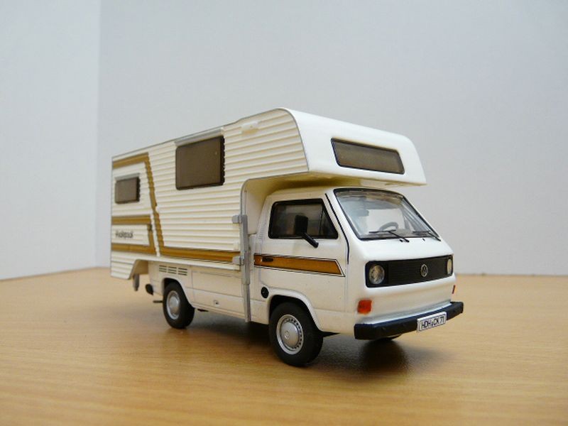 VOLKSWAGEN COMBI T3 camping car 1/43 Pick up cellule blanc