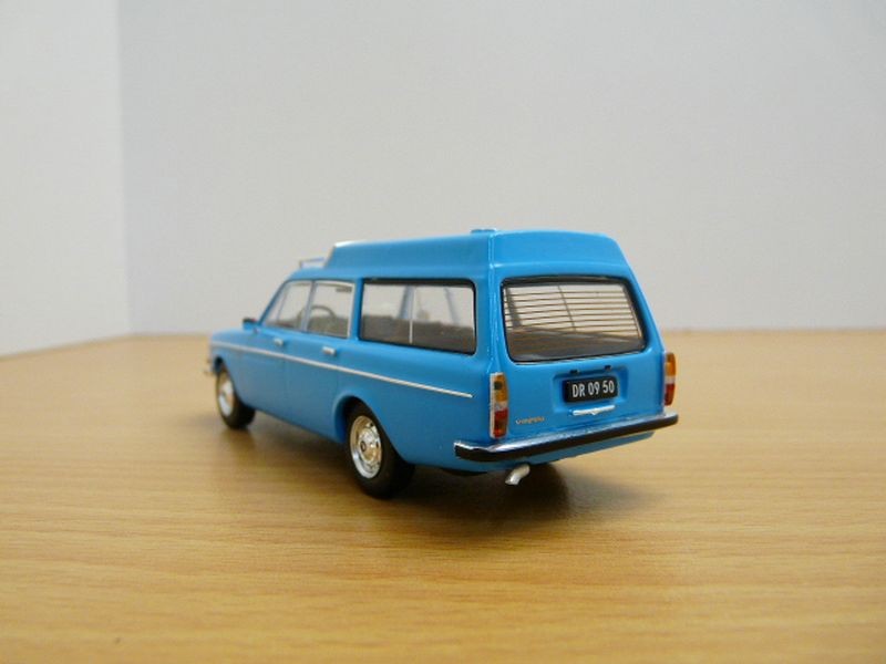 A collectible scale model Volvo 145 Express Ambulance from Altaya